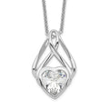 Sentimental Expressions Sterling Silver Rhodium-plated CZ Wrapped Around My Heart 18in Necklace