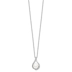 Sentimental Expressions Sterling Silver Rhodium-plated FW Cultured Pearl CZ Forever (Embrace) 18in Necklace