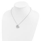 Sentimental Expressions Sterling Silver Rhodium-plated CZ A Mothers Journey 18in Heart Necklace
