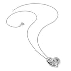 Sentimental Expressions Sterling Silver Rhodium-plated CZ A Mothers Journey 18in Heart Necklace