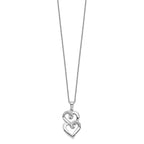 Sentimental Expressions Sterling Silver Rhodium-plated CZ To My Sister 18in Heart Necklace