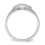 Sentimental Expressions Sterling Silver Rhodium-plated CZ Polished Pure Heart Ring