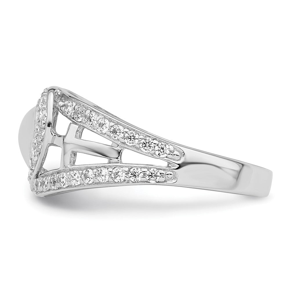 Sentimental Expressions Sterling Silver Rhodium-plated CZ Polished Pure Heart Ring