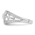 Sentimental Expressions Sterling Silver Rhodium-plated CZ Polished Pure Heart Ring
