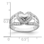 Sentimental Expressions Sterling Silver Rhodium-plated CZ Polished Pure Heart Ring