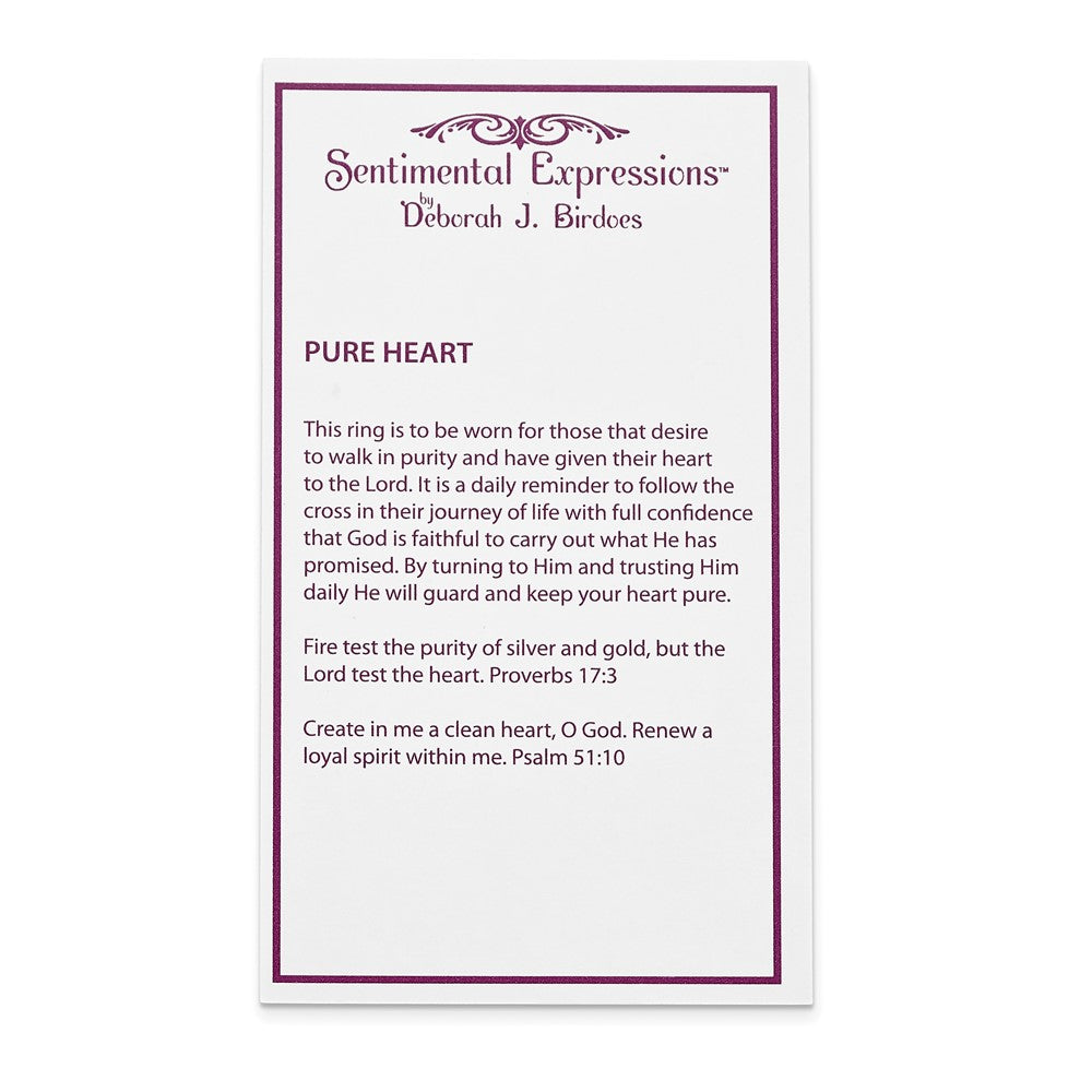 Sentimental Expressions Sterling Silver Rhodium-plated CZ Polished Pure Heart Ring