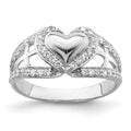 Sentimental Expressions Sterling Silver Rhodium-plated CZ Polished Pure Heart Ring