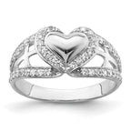 Sentimental Expressions Sterling Silver Rhodium-plated CZ Polished Pure Heart Ring
