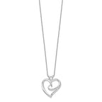 Sentimental Expressions Sterling Silver Rhodium-plated The Hugging Heart 18in Necklace