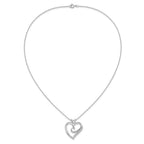Sentimental Expressions Sterling Silver Rhodium-plated The Hugging Heart 18in Necklace