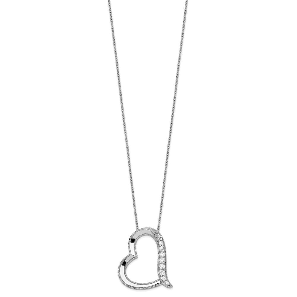 Sentimental Expressions Sterling Silver Rhodium-plated Antiqued CZ Daughter-In-Law 18in Necklace