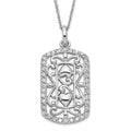 Sentimental Expressions Sterling Silver Polished CZ Thankful for You Necklace