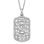 Sentimental Expressions Sterling Silver Polished CZ Thankful for You Necklace
