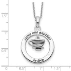 Sentimental Expressions Sterling Silver Rhodium-plated Antiqued Serve One Another 18in Necklace