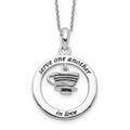 Sentimental Expressions Sterling Silver Rhodium-plated Antiqued Serve One Another 18in Necklace