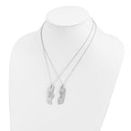 Sentimental Expressions Sterling Silver Rhodium-plated Antiqued Military Dog Tag For Two 18in Necklaces