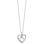 Sentimental Expressions Sterling Silver Rhodium-plated Innerconnected CZ My Heart To Yours 18 inch Necklace with Poem Card