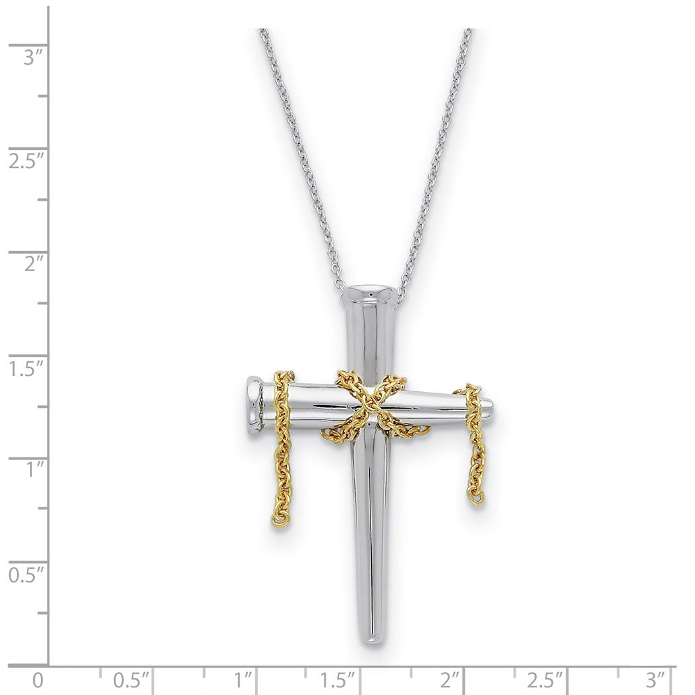 Sterling Silver & Gold-plated It Is Finished 18in Necklace