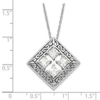 Sterling Silver Antiqued CZ Cornerstones Of Integrity Necklace