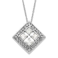 Sterling Silver Antiqued CZ Cornerstones Of Integrity Necklace