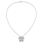 Sentimental Expressions Sterling Silver Rhodium-plated Antiqued CZ Angel of Courage 18in Necklace