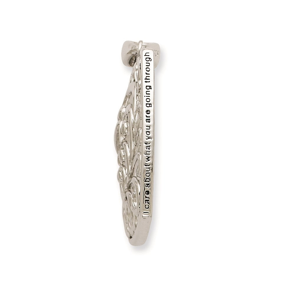 Sentimental Expressions Sterling Silver Rhodium-plated I Care About What You Are Going Through 18 Necklace