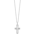 Sentimental Expressions Sterling Silver  Rhodium-plated Antiqued Cross Ash Holder 18 Inch Necklace