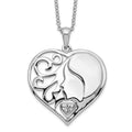 Sentimental Expressions Sterling Silver Rhodium-plated CZ My Daughter, My Heart's Treasure 18in Necklace