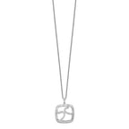 Sentimental Expressions Sterling Silver Rhodium-plated Antiqued CZ Sisters By Chance 18in Hearts Necklace