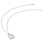 Sentimental Expressions Sterling Silver Rhodium-plated Antiqued CZ Sisters By Chance 18in Hearts Necklace