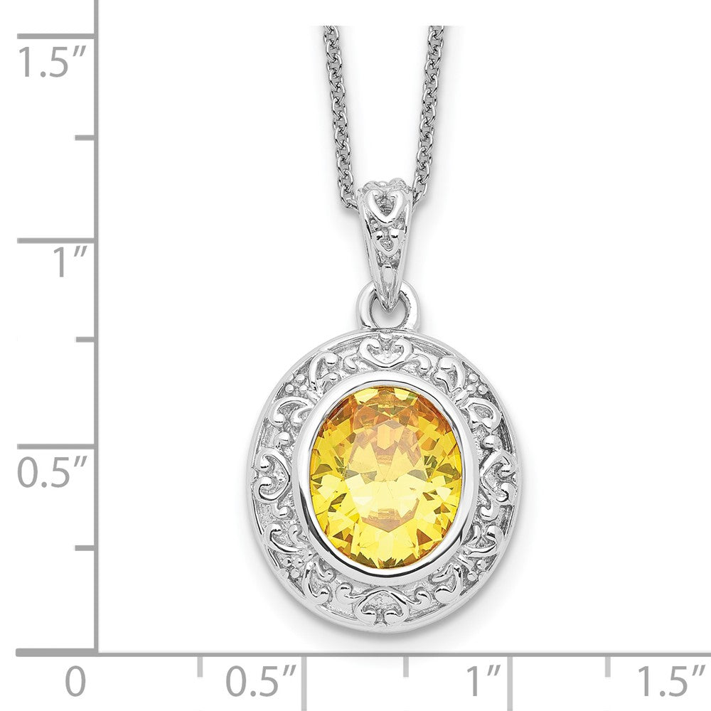 Sentimental Expressions Sterling Silver CZ Old Friends Are Golden 18in Necklace