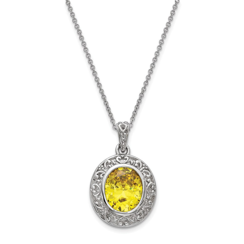 Sentimental Expressions Sterling Silver CZ Old Friends Are Golden 18in Necklace