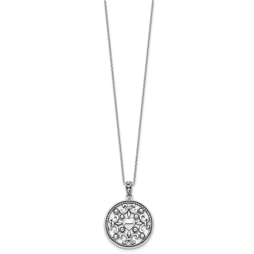 Sentimental Expressions Sterling Silver Rhodium-plated A Friend For All Seasons 18 Fleur de lis Necklace