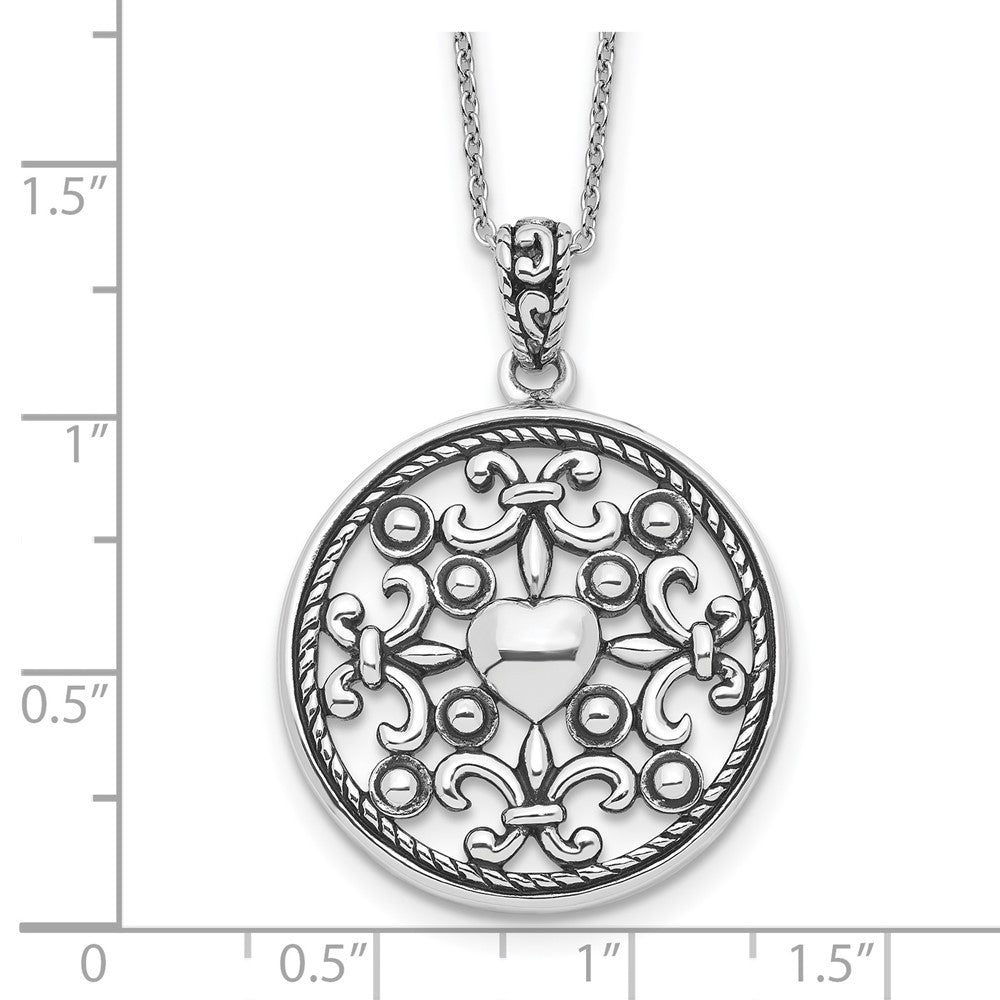 Sentimental Expressions Sterling Silver Rhodium-plated A Friend For All Seasons 18 Fleur de lis Necklace