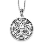 Sentimental Expressions Sterling Silver Rhodium-plated A Friend For All Seasons 18 Fleur de lis Necklace