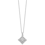 Sentimental Expressions Sterling Silver Rhodium-plated CZ I Love You All Year Long 18in Necklace