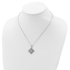 Sentimental Expressions Sterling Silver Rhodium-plated CZ I Love You All Year Long 18in Necklace