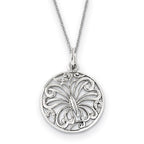Sterling Silver CZ Miracles 18in Butterfly Necklace