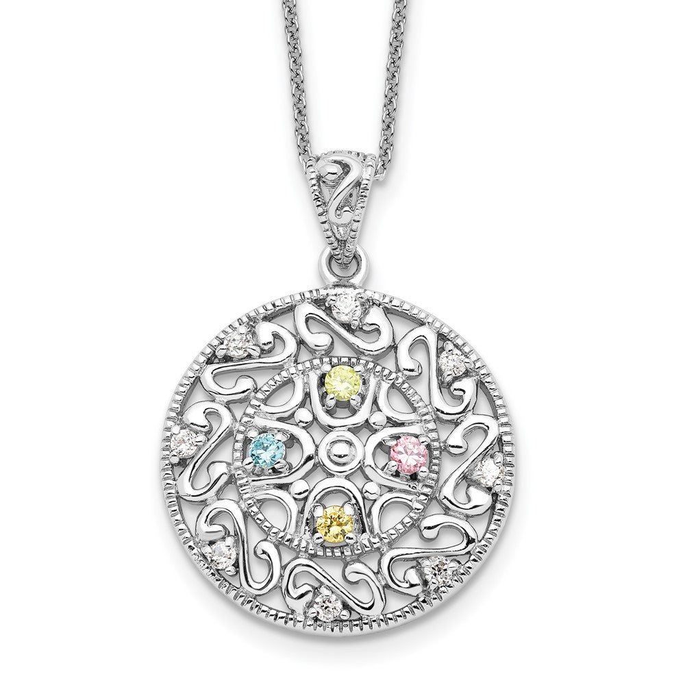 Sentimental Expressions Sterling Silver Rhodium-plated CZ Bliss 18in Necklace