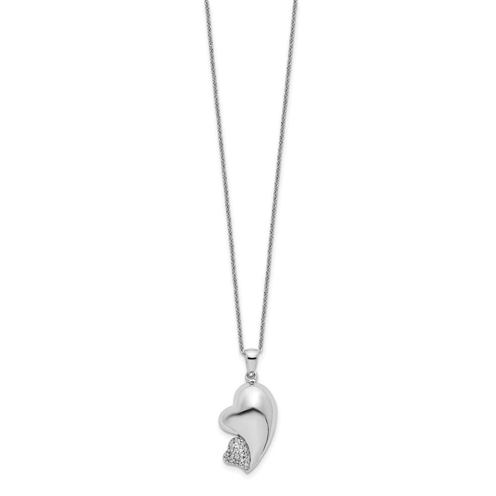 Sentimental Expressions Sterling Silver Rhodium-plated CZ My Beloved Friend 18in Necklace