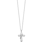 Sentimental Expressions Sterling Silver Rhodium-plated CZ My Journey Of Hope 18in Cross Necklace