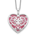 Sentimental Expressions Sterling Silver Rhodium-plated Simulated Cat's Eye Heart Acceptance 18 Inch Necklace