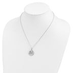 Sentimental Expressions Sterling Silver Rhodium-plated Antiqued CZ Families Are Tied Together 18in Heart Necklace