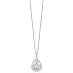 Sentimental Expressions Sterling Silver Rhodium-plated CZ In Loving Memory 18in Necklace