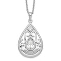Sentimental Expressions Sterling Silver Rhodium-plated CZ In Loving Memory 18in Necklace