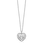 Sentimental Expressions Sterling Silver Rhodium-plated Antiqued With Me Always 18in Heart Necklace