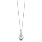 Sentimental Expressions Sterling Silver Rhodium-plated CZ Tear Of Strength Ash Holder 18 Inch Necklace