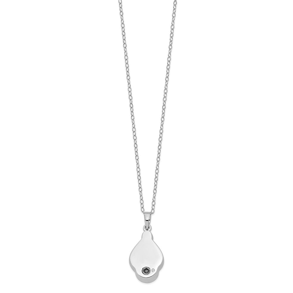 Sentimental Expressions Sterling Silver Rhodium-plated CZ Tear Of Strength Ash Holder 18 Inch Necklace