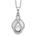 Sentimental Expressions Sterling Silver Rhodium-plated CZ Tear Of Strength Ash Holder 18 Inch Necklace