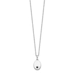 Sentimental Expressions Sterling Silver Rhodium-plated CZ Antiqued Flower Ash Holder 18 Inch Necklace